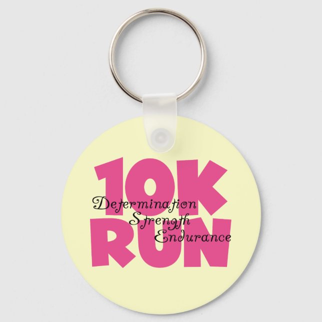 10 000 Springa Rosa-sport som körs Nyckelring (Framsida)