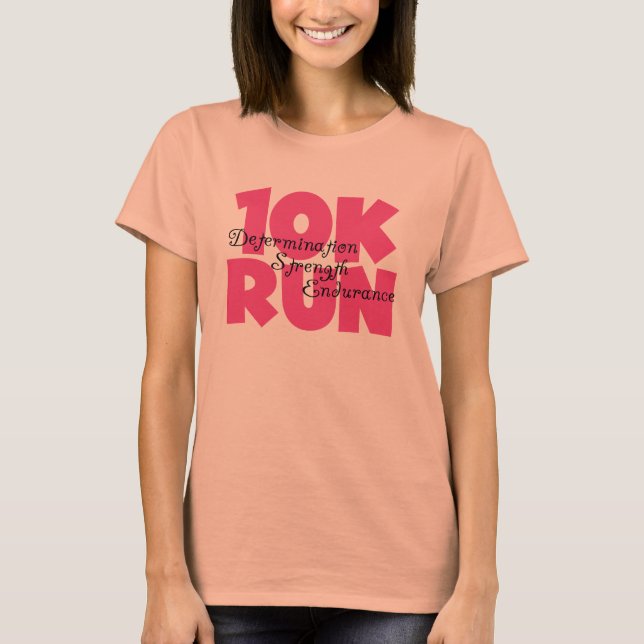 10 000 Springa Rosa-sport som körs Tee (Framsida)