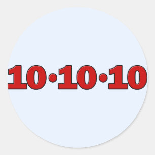 10-10-10: 10 oktober 2010 runt klistermärke