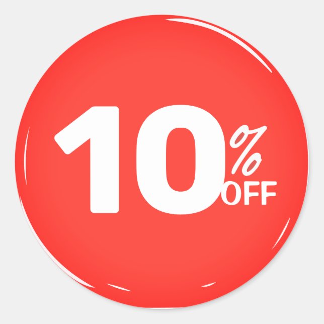 10 % 10 % rabatt av rabatt runt klistermärke (Framsida)