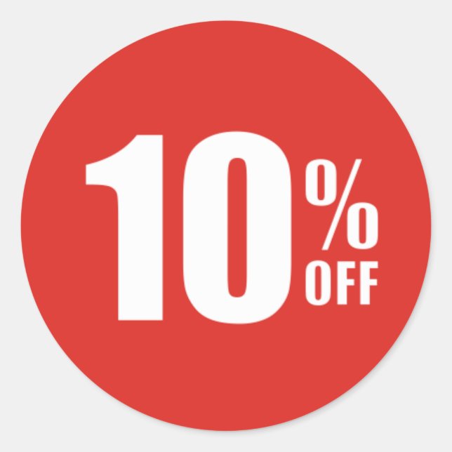 10 % 10 % rabatt försäljningsfack för rabatt runt klistermärke (Framsida)