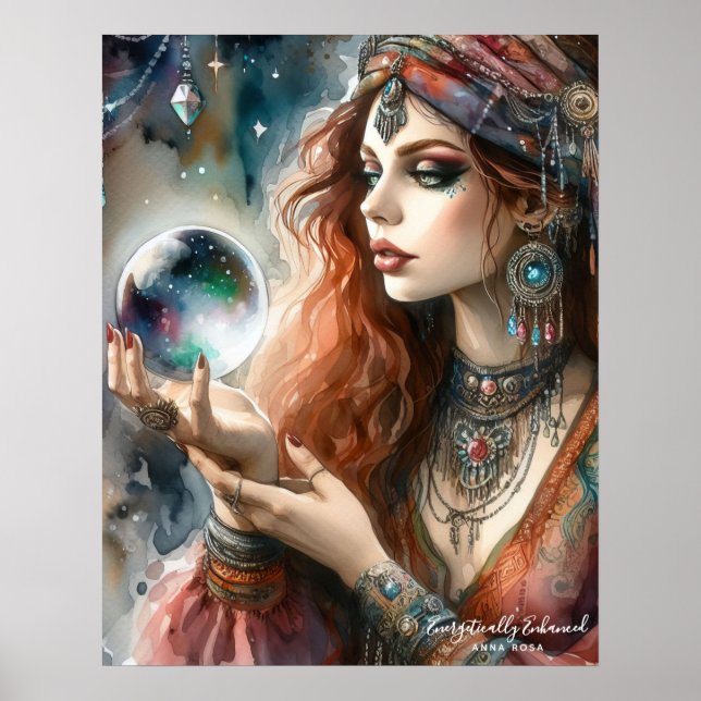 *~* 10 A100 Psychic Boho Gypsy Woman Poster (Framsidan)