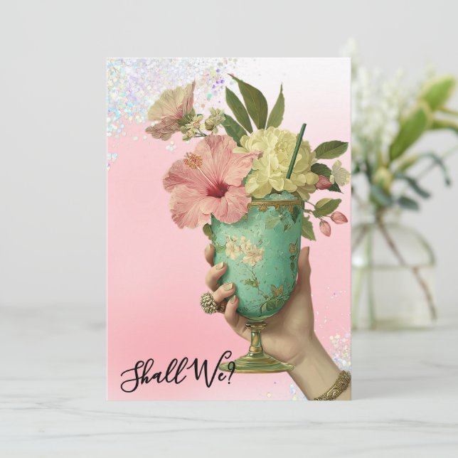 *~* 10 A101 PHOTO Ornate Cocktail BACHELORETTE Inbjudningar (Stående Fram)