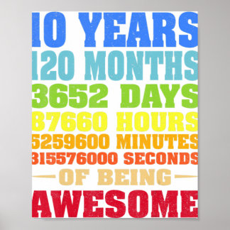 10 år 120 månader av att vara tionde födelsedagen poster
