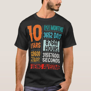 10 år 120 månader av att vara tionde födelsedagen t shirt