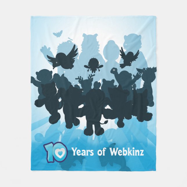 10 år av den Webkinz silhouetten Fleecefilt (Framsidan)