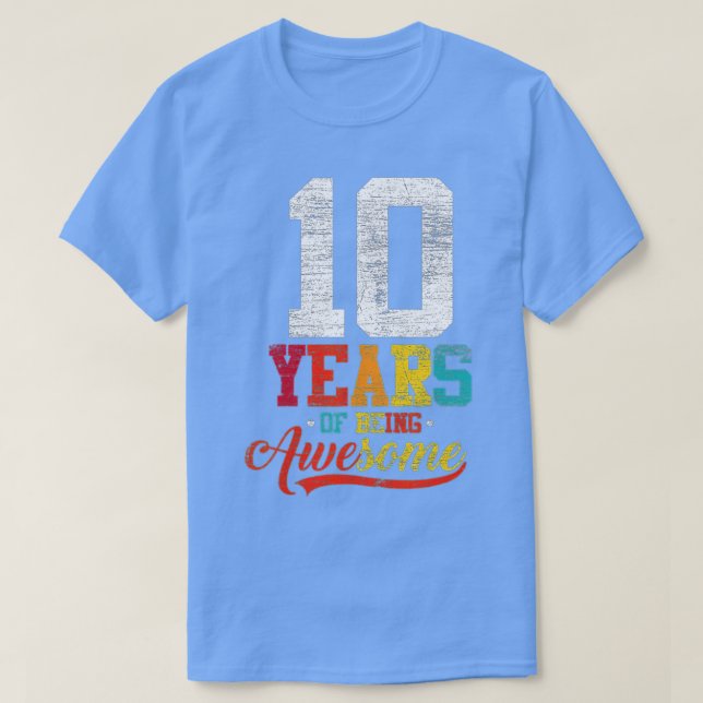 10 år av Fantastisk ger 10 år gammal tionde T Shirt (Design framsida)