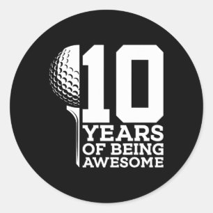 10 år av Fantastisk Golf 10:e födelsedagen 1 Runt Klistermärke