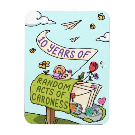 10 år av slumpmässiga draperier magnet