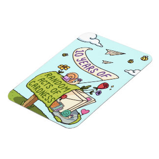 10 år av slumpmässiga draperier magnet