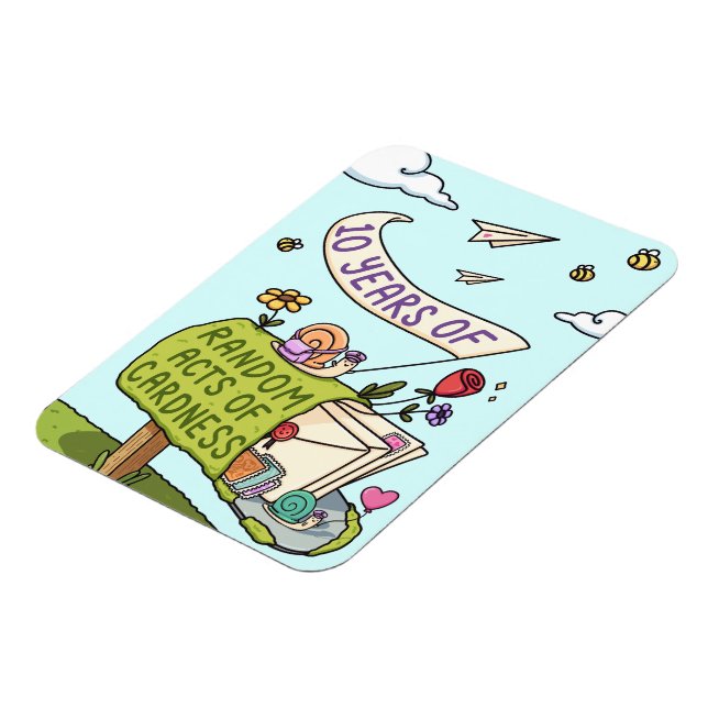 10 år av slumpmässiga draperier magnet (Vänstra Sidan)