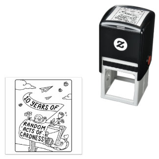 10 år av slumpmässiga vårdnadshandlingar Frimärke Självfärgande Stämpel