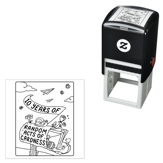 10 år av slumpmässiga vårdnadshandlingar Frimärke Självfärgande Stämpel (In Situ)