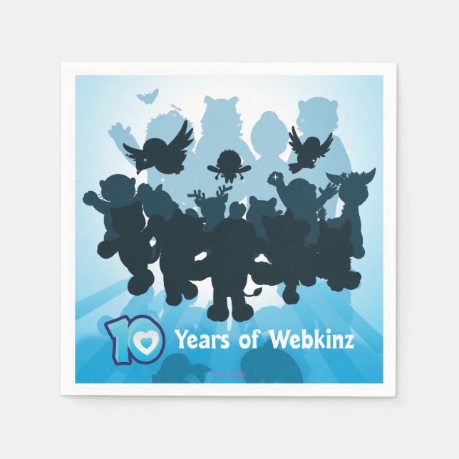 10 år av Webkinz Silhouette Pappersservett (Framsidan)
