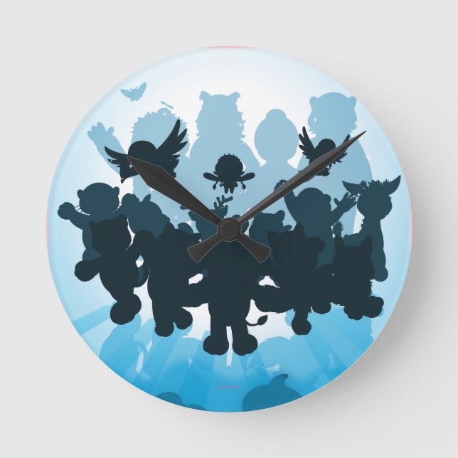 10 år av Webkinz Silhouette Rund Klocka (Framsida)