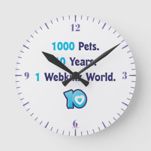 10 år av Webkinz statistik Rund Klocka