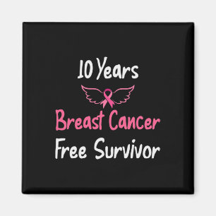 10 år Bröstcancerfri Rosa Bröstcancer Sur Magnet