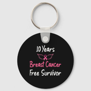 10 år Bröstcancerfri Rosa Bröstcancer Sur Nyckelring