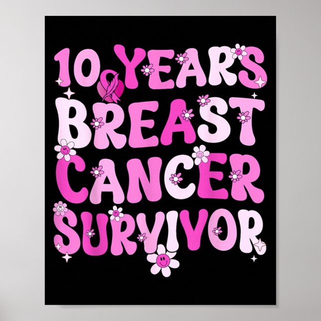 10 år bröstcanceröverlevande bröstcancer poster (Framsidan)