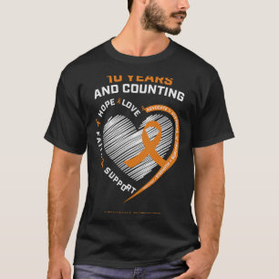 10 år Cancer Free Gift Orange Leukemia Surviv T Shirt