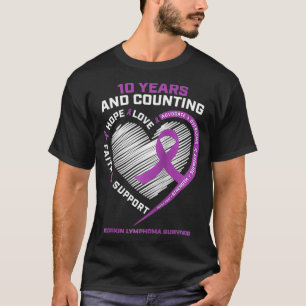 10 år Cancerfria gåvor Kvinnor Hodgkins lymfom T Shirt