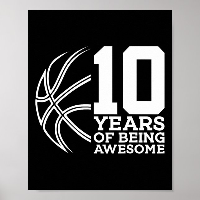 10 ÅR EFTER FANTASTISK BASKETBALL 10:E FÖDELSEDAGE POSTER (Framsidan)
