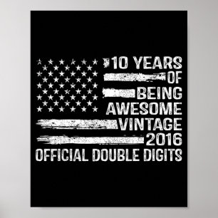 10 år födelsedag dubbla siffror 10-årsdag poster