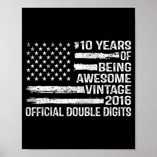10 år födelsedag dubbla siffror 10-årsdag  poster (Framsidan)