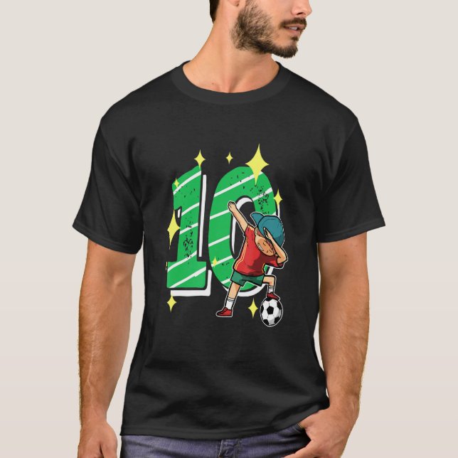 10 år Fotbollspla på 10:e födelsedag T Shirt (Framsida)
