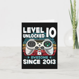 10 år gamla Bday Son Boy Funny Gamer 10 år gamla B Kort