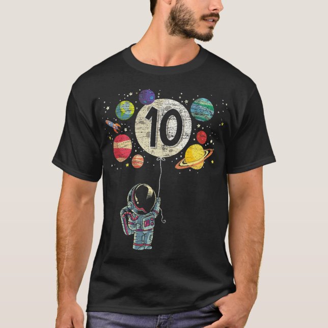 10 år gamla födelsedagsgåvor Astronaut 10:e bir T Shirt (Framsida)