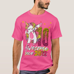 10 år gamla gåvor Unicorn Dabbing 10:e födelsedage T Shirt