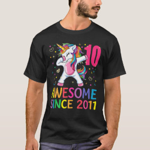 10 år gammal 10:e födelsedagen Unicorn Dabbing Shi T Shirt