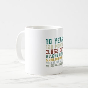10 år gammal 10th årsdag för födelsedagpojkefl kaffemugg