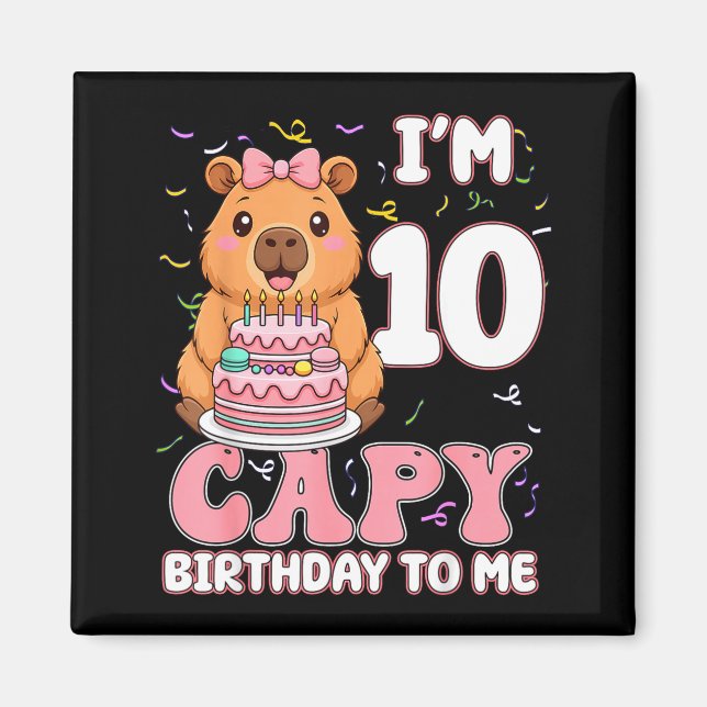 10 år gammal Capy födelsedag för mig 10-års födels Magnet (Framsidan)