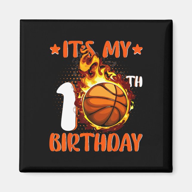 10 år gammal Det är min 10:e födelsedagsbasket Magnet (Framsidan)