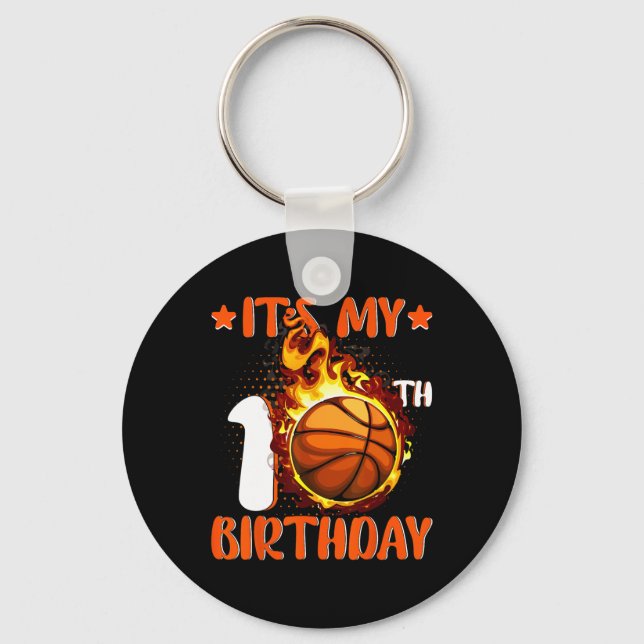 10 år gammal Det är min 10:e födelsedagsbasket Nyckelring (Framsida)
