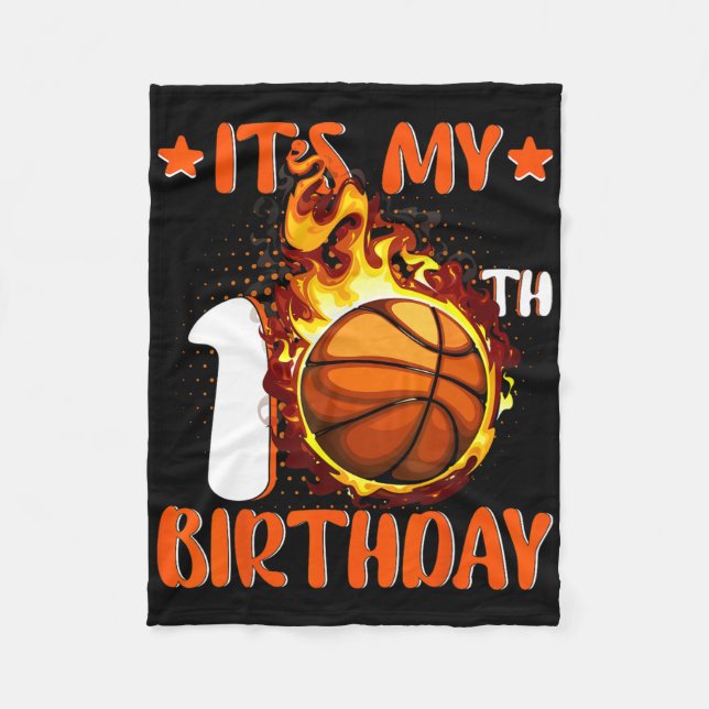 10 år gammal Det är min 10:e födelsedagsbysketbyll Fleecefilt (Framsidan)