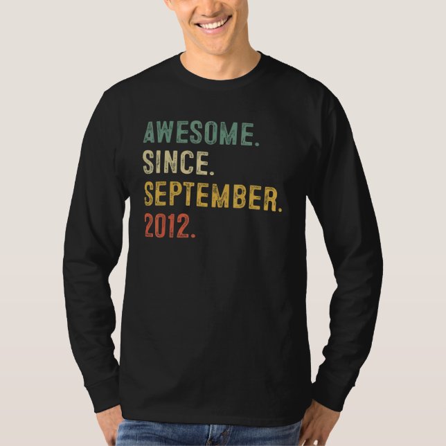 10 år gammal Fantastisk sedan september 2012 10th  T Shirt (Framsida)