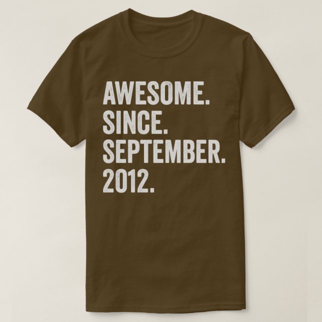 10 år gammal Fantastisk sedan september 2012 tiond T Shirt (Design framsida)