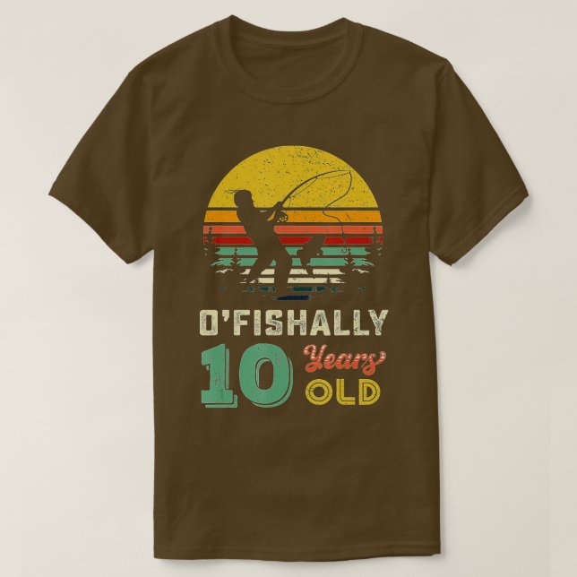 10 år gammal fiskegåva 10 till tio år gammal tiond t shirt (Design framsida)