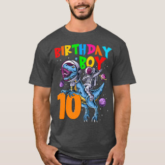 10 år gammal födelsedagspojke Astronaut Riding 10t T Shirt