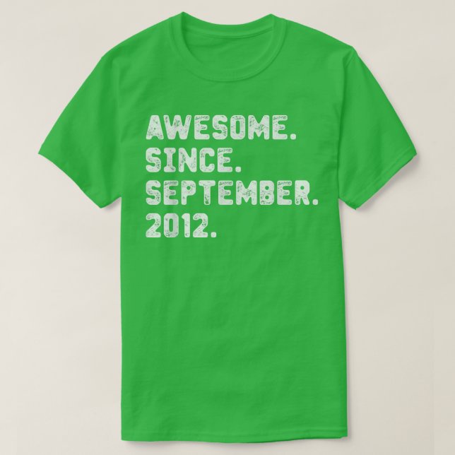 10 år gammal gåva Fantastisk sedan september 2012  T Shirt (Design framsida)
