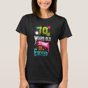10 år gammalt glimmer så utdraget Grönt Blue Slime T Shirt