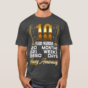 10 år Gift - 10:e Bröllop-årsdagen T Shirt