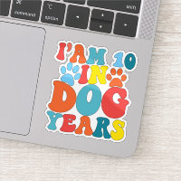 10 år i Hund 70 födelsedag Groovy Hund älskare