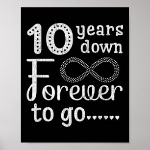 10 år nedåt för att gå till kute 10:e Bröllop Anni Poster