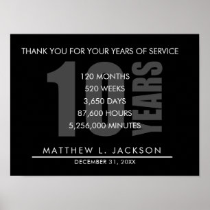 10 år Pension eller medarbetarbedömningsgåva Poster