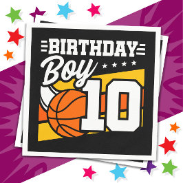 10-årig basketboll Party 10:e födelsedagspojken Pappersservett