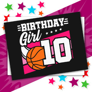 10-årig basketfest 10-års födelsedagsfirande för f vykort